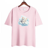 Bügelaufkleber - Tiger und Löwe mit Wolken